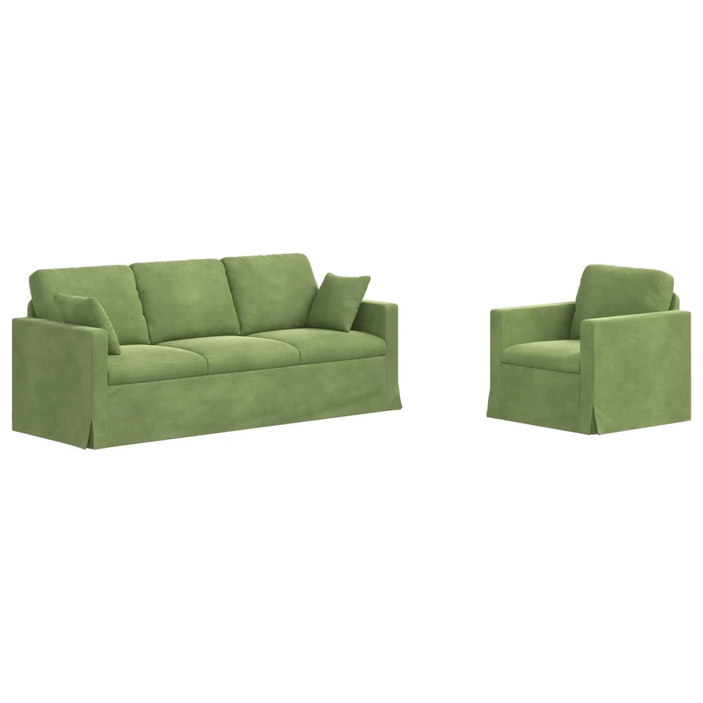 Set di divani 2 pcs Verde chiaro 198 x 78 x 80 cm Velluto 3407598