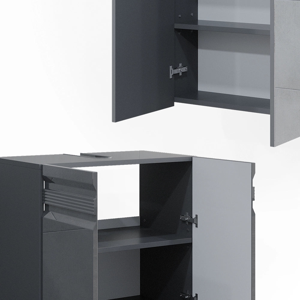 Vicco Set mobili bagno Antracite lucido 5 parti