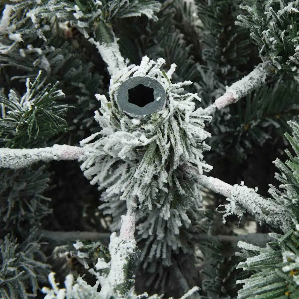 Albero di Natale Artificiale-Albero Natalizio Snodato Foderato di Neve Bianco 891513