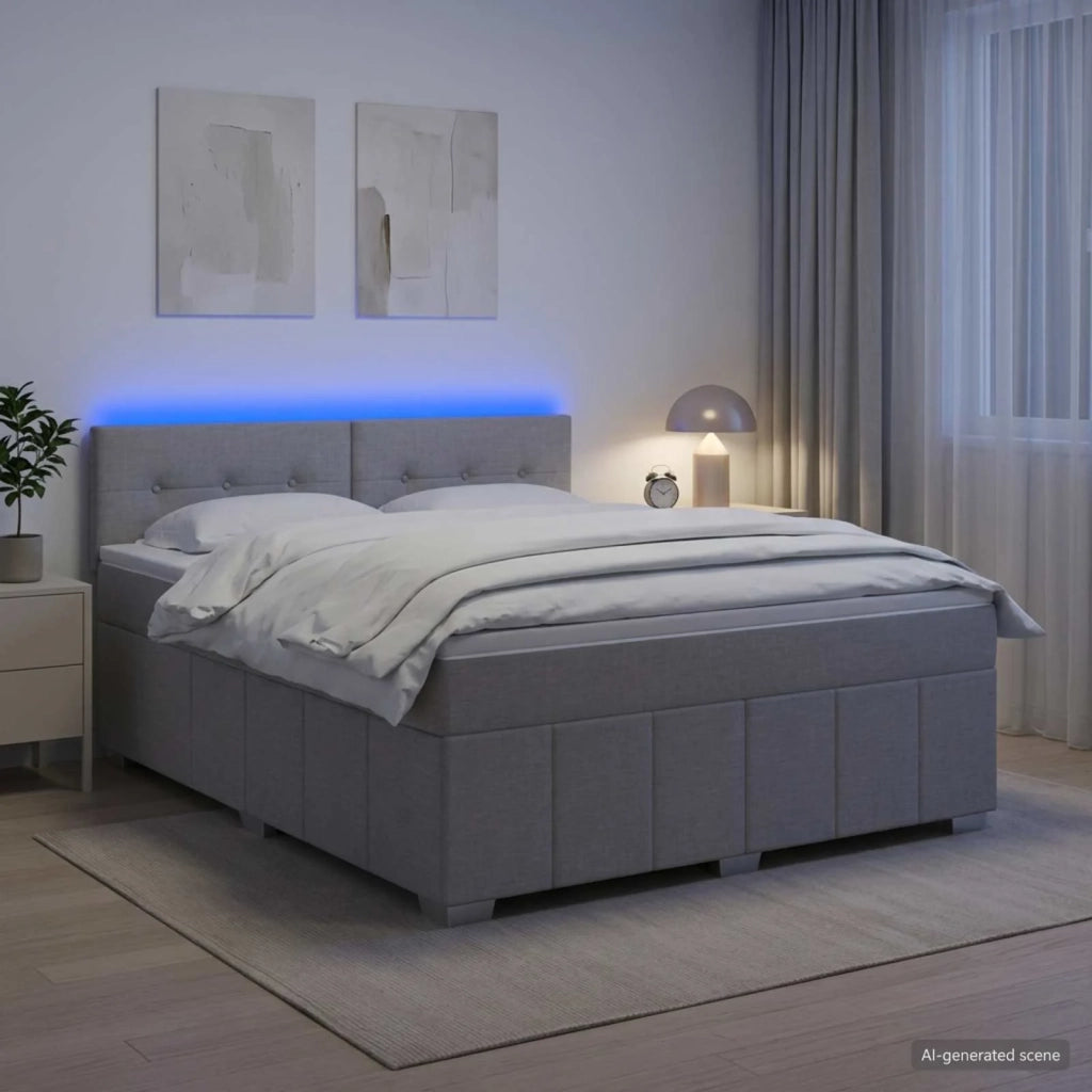 Letto box spring con materasso Grigio Chiaro 140 x 190 cm 3452670