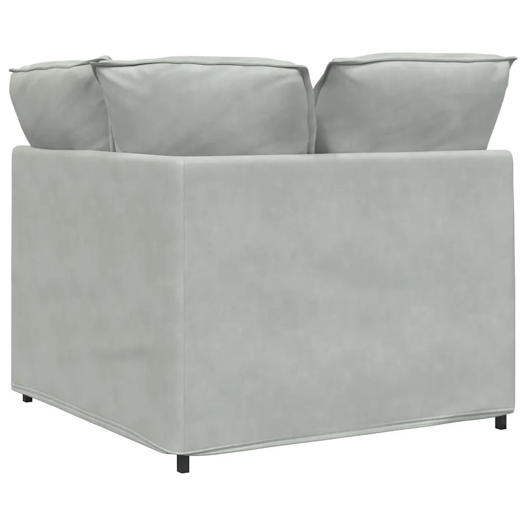 Modulo Angolare Divano Modulare con Cuscini Grigio Chiaro 100cm 4104459