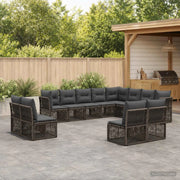 Set Divano da Giardino 12 pz Grigio polyrattan 3434411