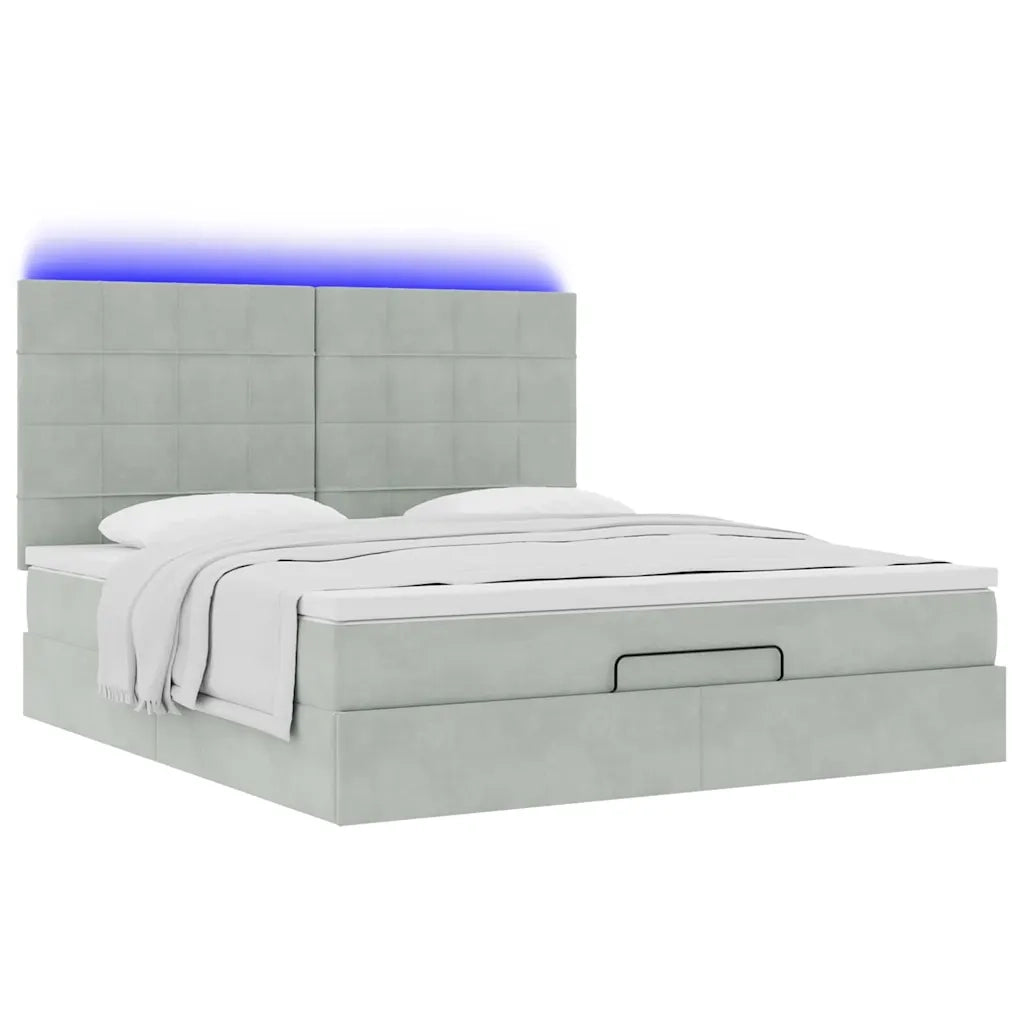 Struttura Letto Pouf con Materassi 180x200 cm Velluto 3314336