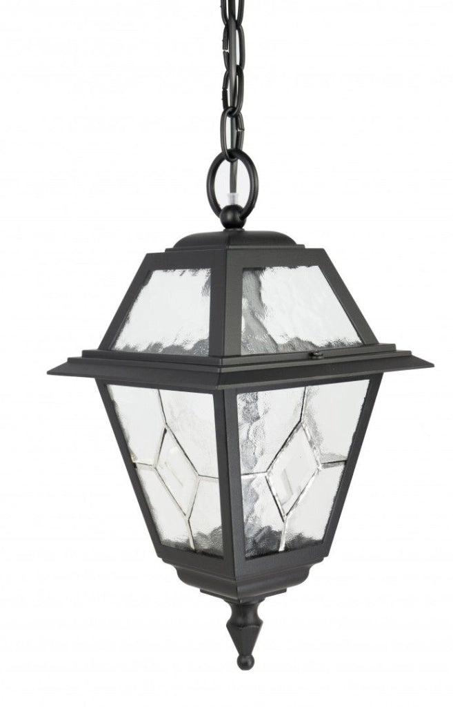 Lampada sospesa esterna Witraż nera 72cm E27 IP43