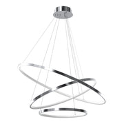 Lampada a sospensione HOOP 3 anelli cromo LED 93W 4000K