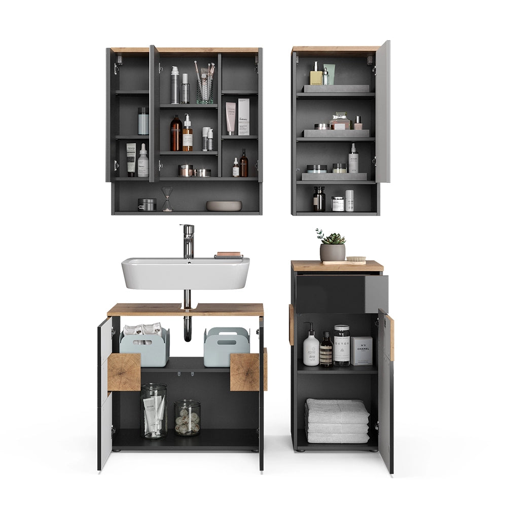 Set di mobili da bagno Eden Antracite 4 parti Vicco