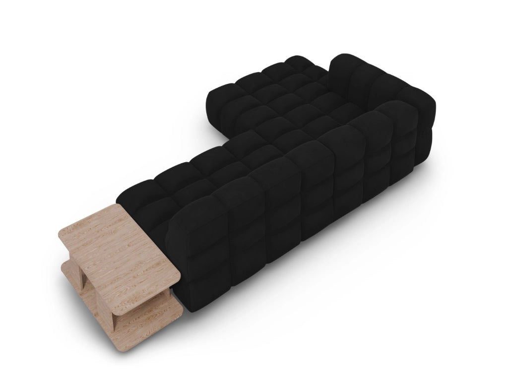 Cosmopolitan Design - Divano angolare modulare sinistro "Sky" 4 posti in velluto nero 