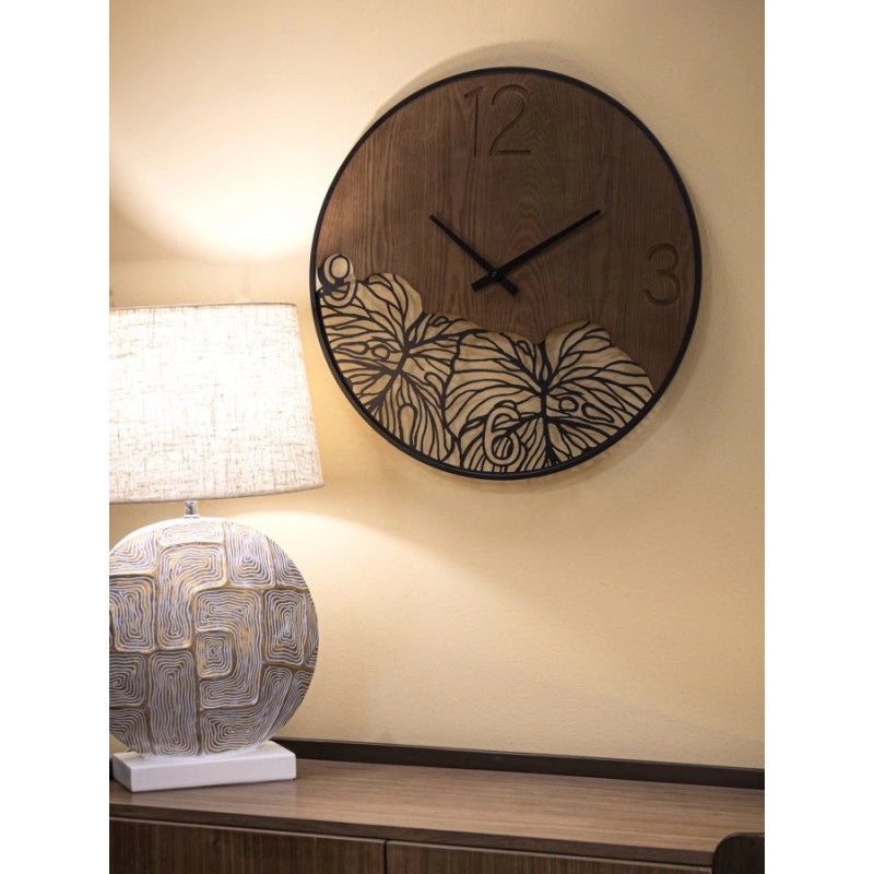 Orlogio Da Muro Wood/leaf cm ø 60x2