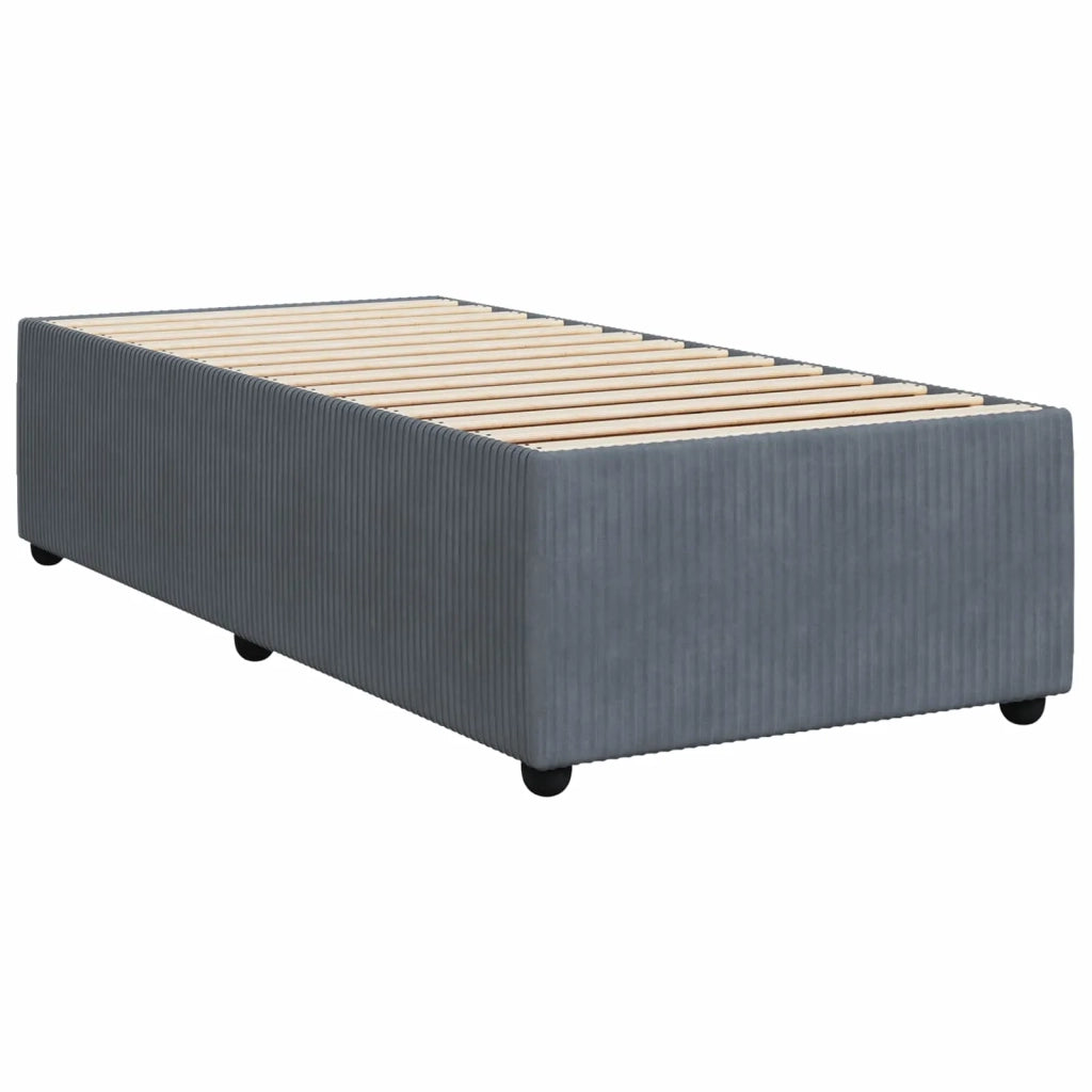 Letto con Box Spring, Materasso e LED Grigio Scuro 90 x 190 cm 3453246