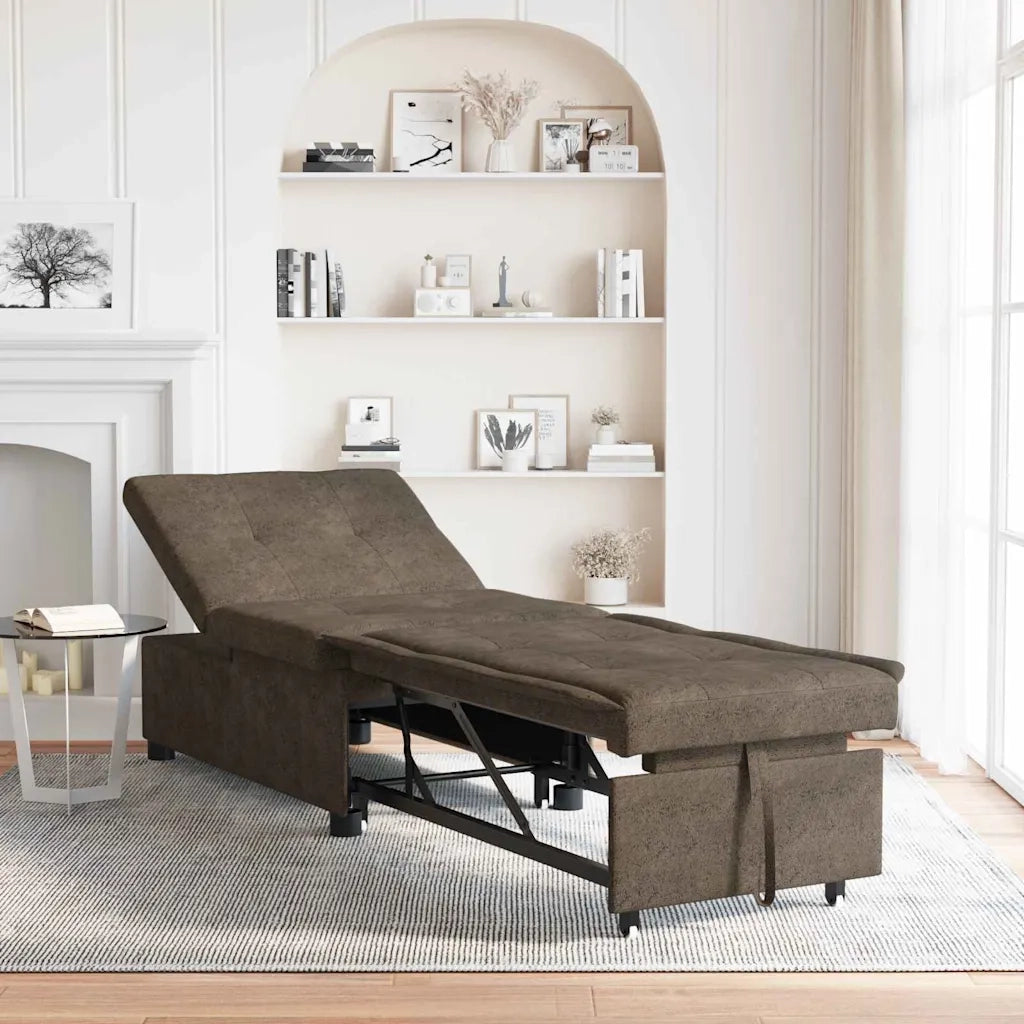 Divano letto Grigio scuro 194 x 67 x 82 cm Tessuto Huahua 42008605