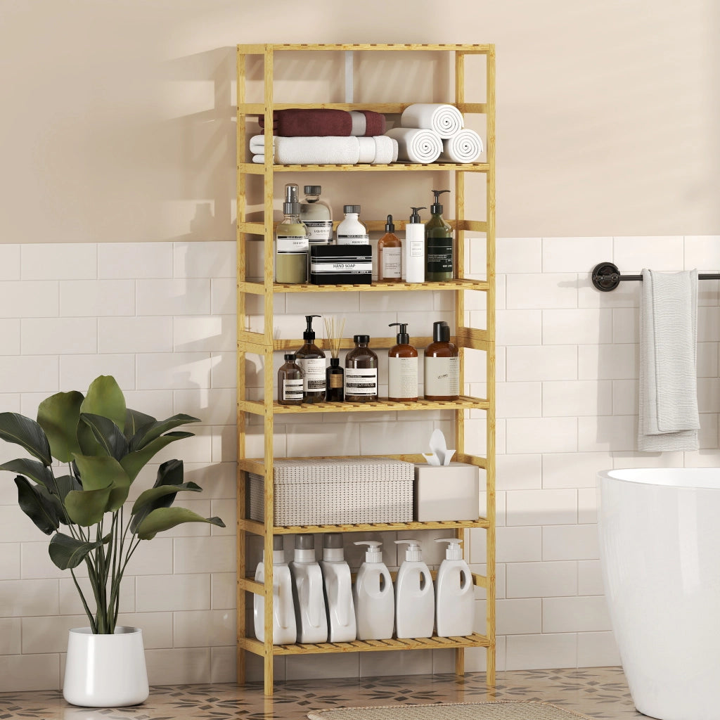 Libreria a scaffali in bamb¨´ ¨C Minimal ¨C 6 livelli naturale