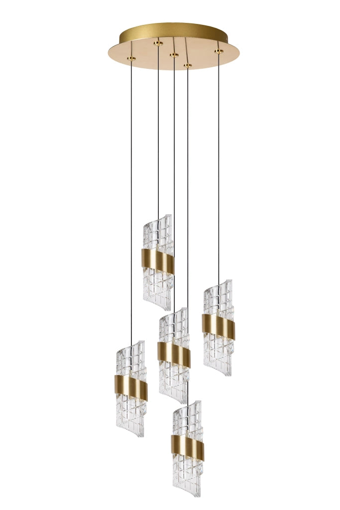 Lampada sospensione glamour vetro oro LED 7W Lucide