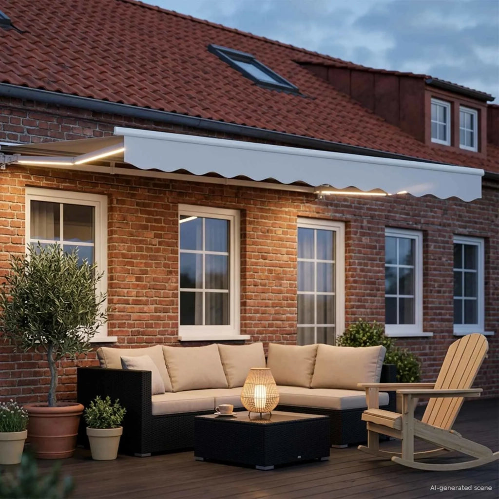 Cornice per Tenda Manuale con LED Bianco 3,5 x 2,5 m 3420605
