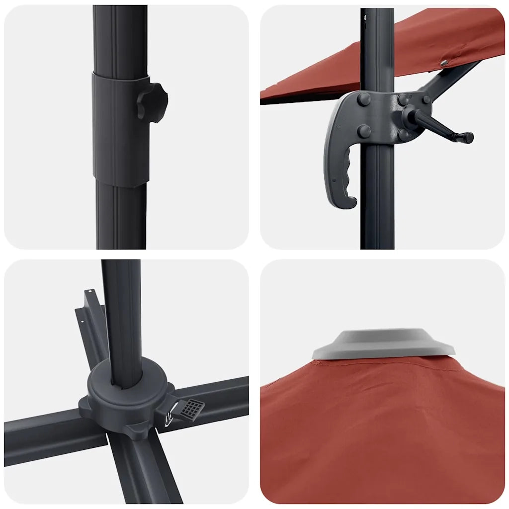 Parasol Roma Rosso 286 x 284 x 265 cm Alluminio e Poliestere 42003342