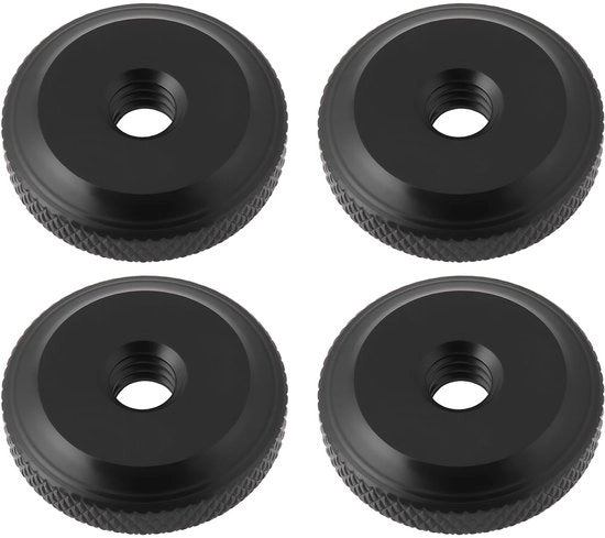 Accessori per Fotocamera - 4 Stck - Gomme a Tessitura - Alluminio - Antiscivolo - Compatibile con Fotocamere - 1/4"-20 Viti - Sostenibile e Leggero
