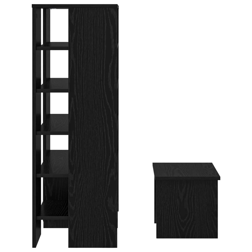 Mobile per scarpe 2 pcs Rovere Nero Legno multistrato 8000381