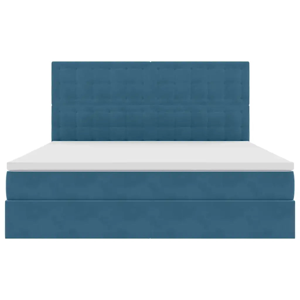 Letto con contenitore e materasso Blu Scuro 160 x 200 cm