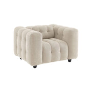 Poltrona imbottita in tessuto bouclé testurizzato, 1 posto, beige