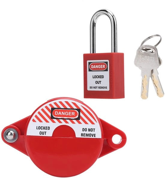 Blocco di sicurezza per alta durata - Chiusura sicura - Maniglie di blocco 25-64 mm - Blocco di sicurezza protetto - Adatto per contatore gas/ acqua - Ideale per la protezione di sicurezza - Blocco di sicurezza di sicurezza