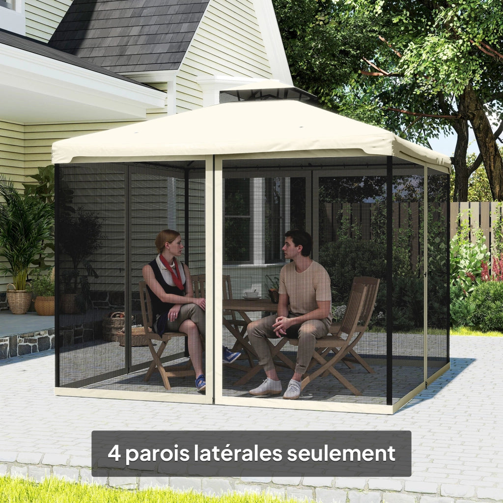 Zanzariera per gazebo 3x3 m ¨C Minimal ¨C 4 pezzi in nylon con cerniere