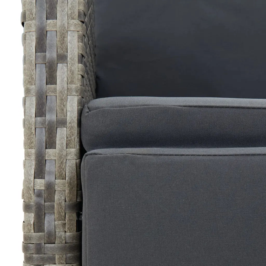 Set da Pranzo da Giardino 7 pz con Cuscini in Polyrattan Grigio 3157587