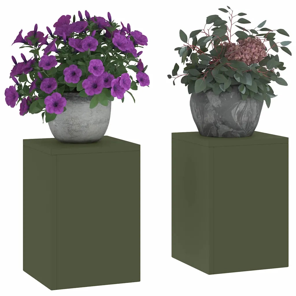 Supporto per piante | Sostegno per piante 2 pz Oliver verde 24 x 24 x 35 cm Acciaio