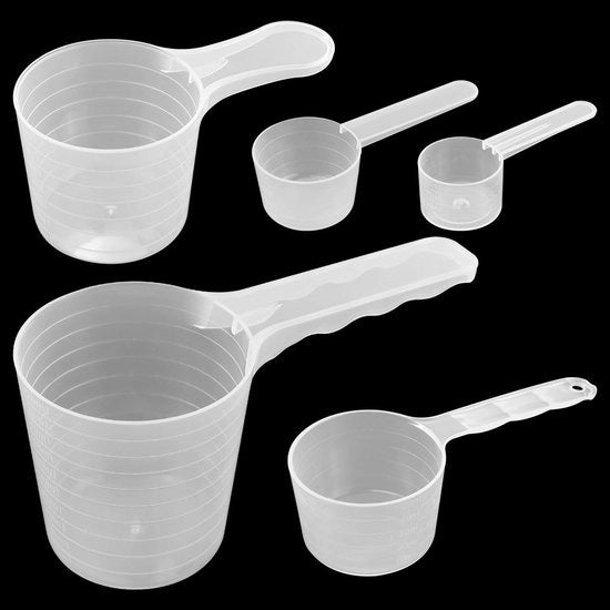 Set di 5 Lebels di Dose per Cucina e Lavanderia in Plastica Transparente
