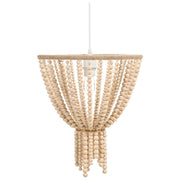 Lampadario perline di legno di gomma marrone stile Boho