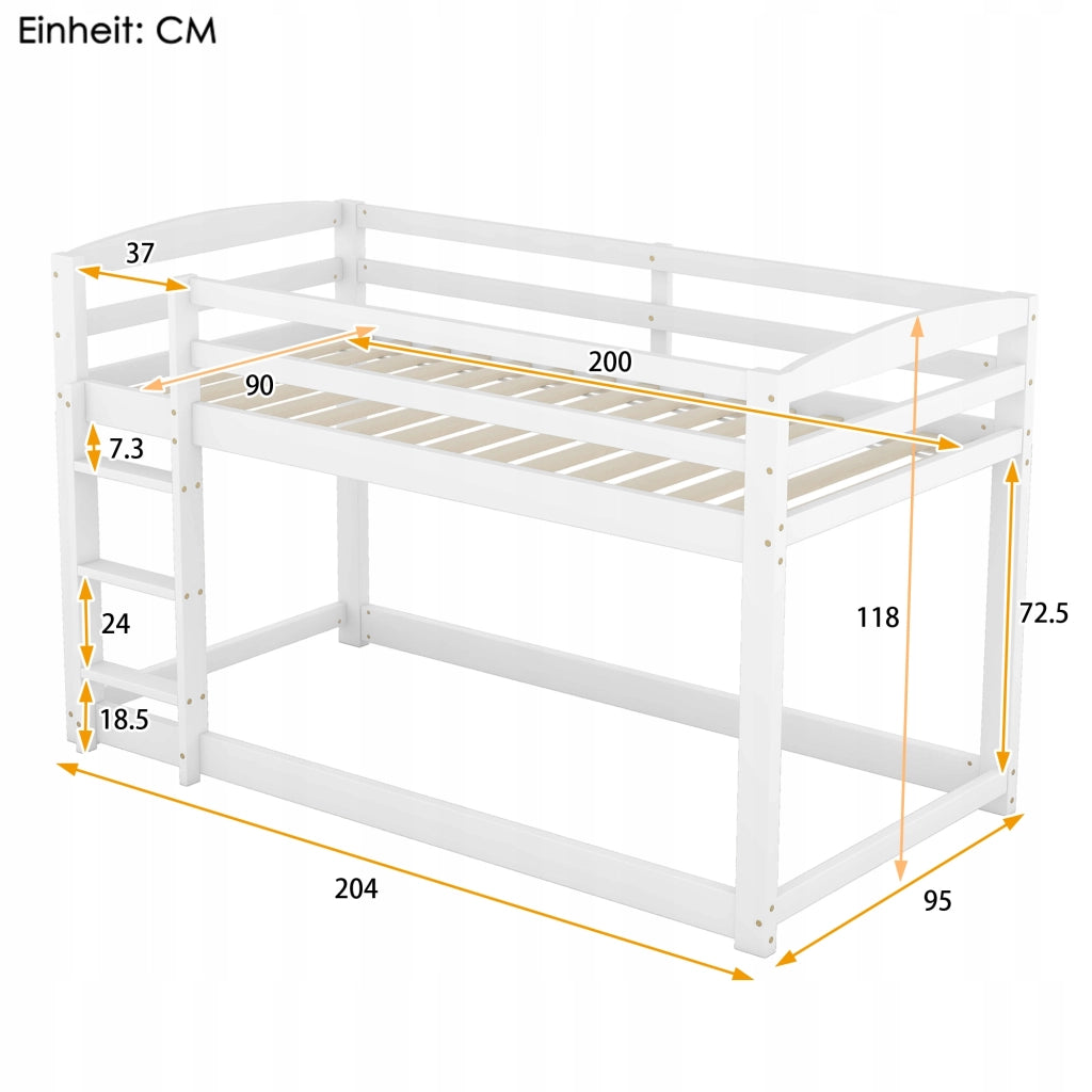Letto a castello per bambini - Xylo - 90x200 - Bianco