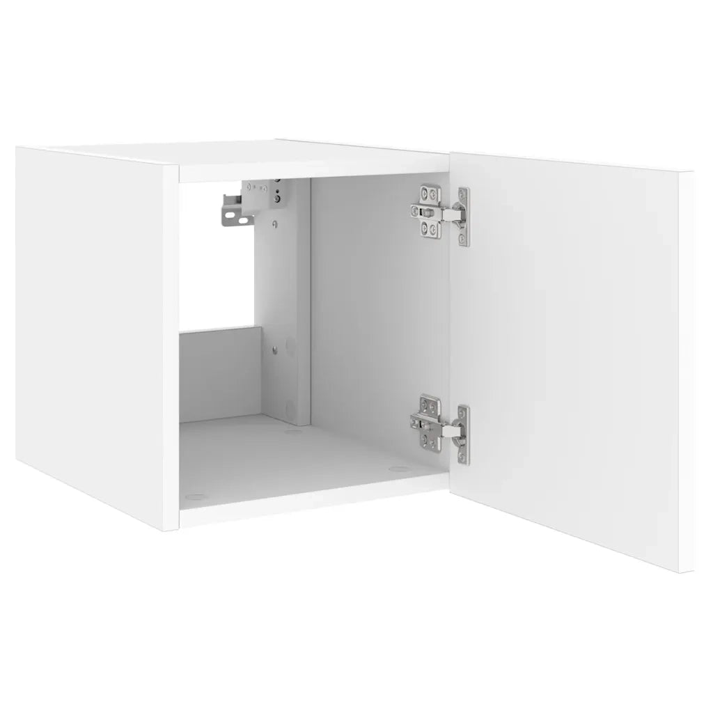 Mobile TV a Parete | Armadietto TV | Mobile Porta TV con Luci LED Bianco 40,5x35x40 cm
