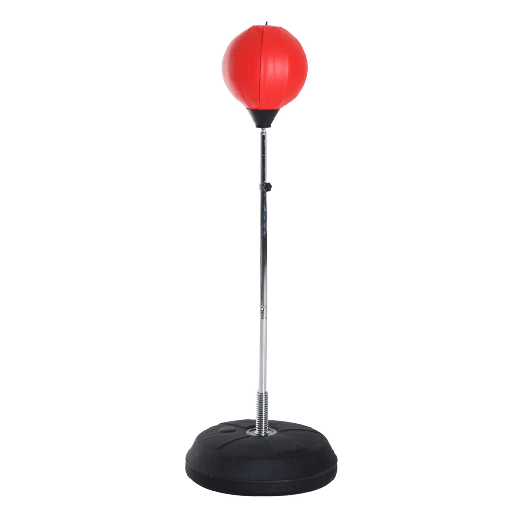 Punching Ball da Terra ad Altezza Regolabile con Guantoni da Boxe e Base Riempibile. 43x43x126-144 cm. Rosso