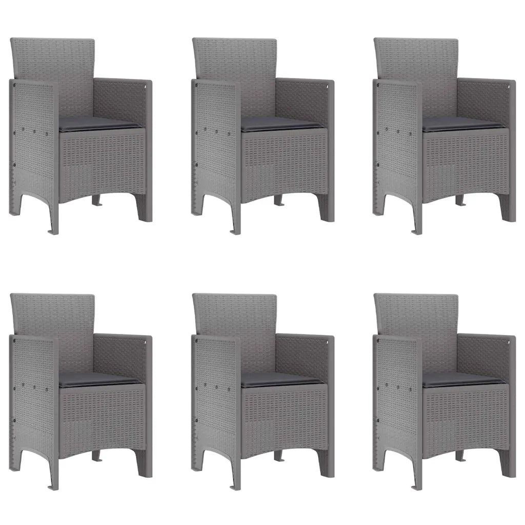 Set da Pranzo per Giardino 7 pcs Grigio chiaro Polipropilene 3378730