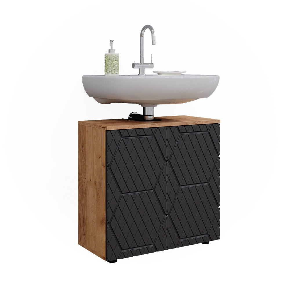 Vicco Mobile sottolavabo per bagno Antracite con struttura a nido d'ape 60 x 59 cm