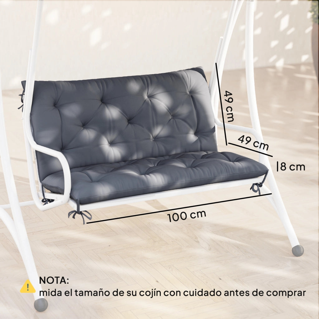 Cuscino per Panchina 2 Posti ¨C Minimal ¨C Grigio 100x98x8 cm