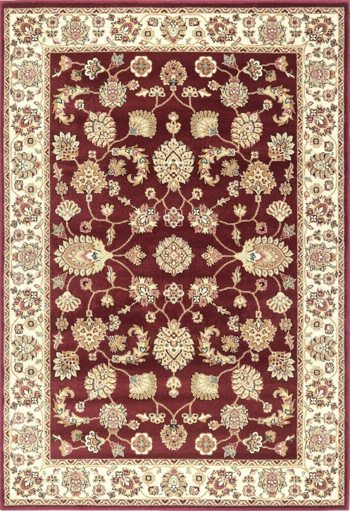 Parure di tappeti BABIL (1pz cm.80x150 + 2pz cm.60x110) trsi scendieletto disegno classico orientale colore rosso e crema