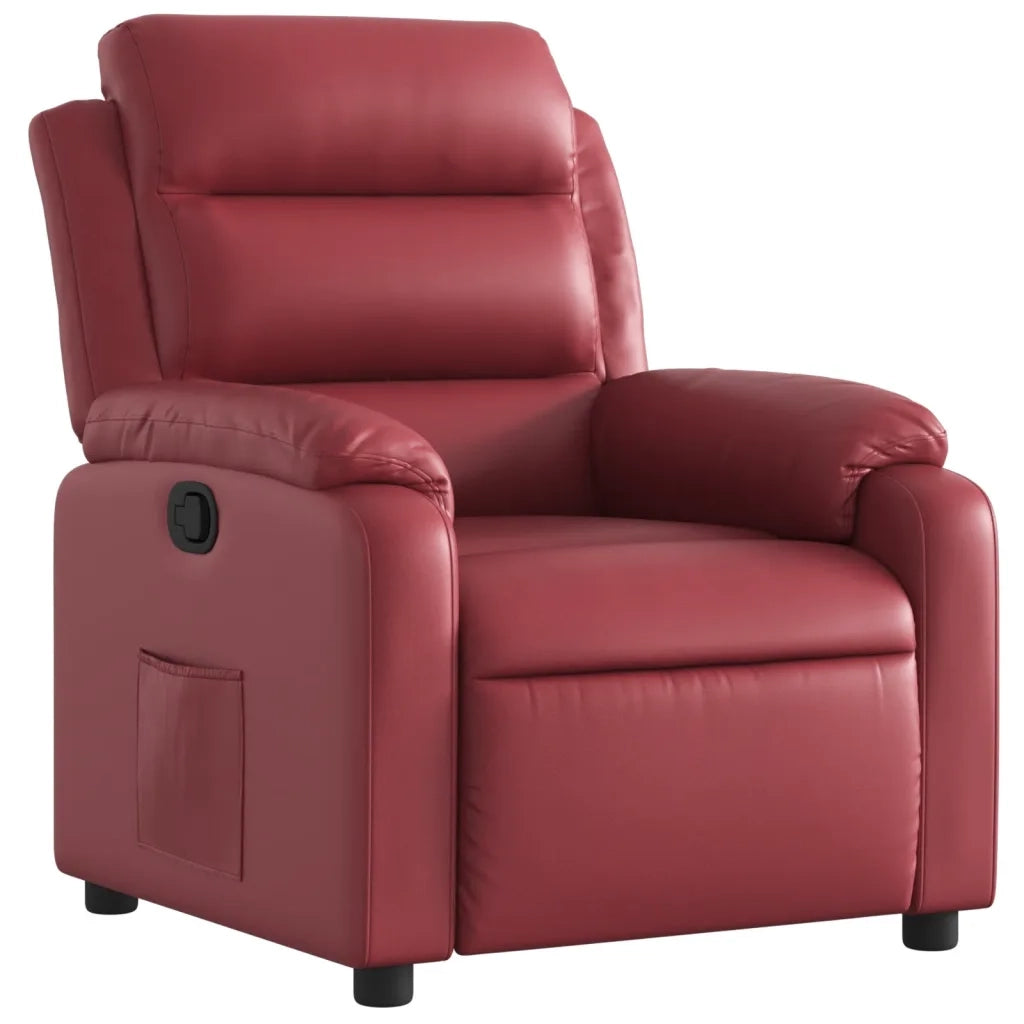 Poltrona Reclinabile Rosso Vino in Similpelle 373490