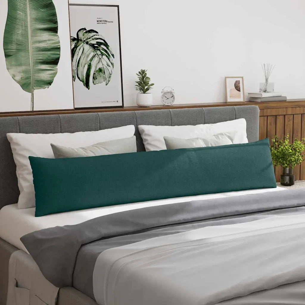Cuscini da Divano 2 pz | Cuscini per sedie Verde Scuro 200 x 40 cm Tessuto