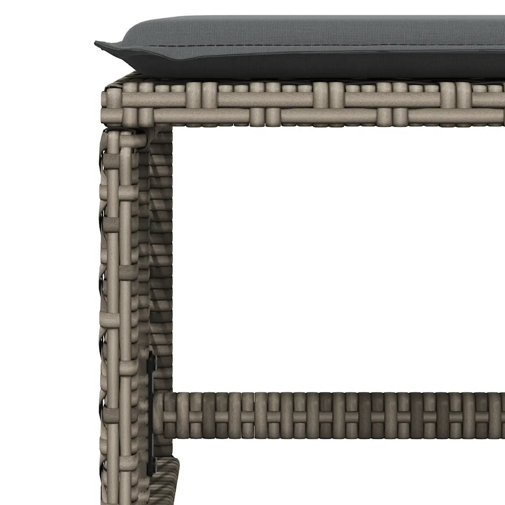 Set da Pranzo da Giardino 15 pz con Cuscini Grigio Polyrattan 3210818