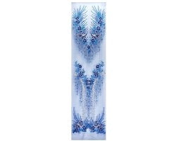 Applicazione di bordatura a fiori a paillettoni blu con decorazione 3D - bordura elegante - decorazione per matrimonio - accessori per la DIY