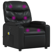 Poltrona Massaggiante | Sedia Relax Reclinabile Nera in Similpelle
