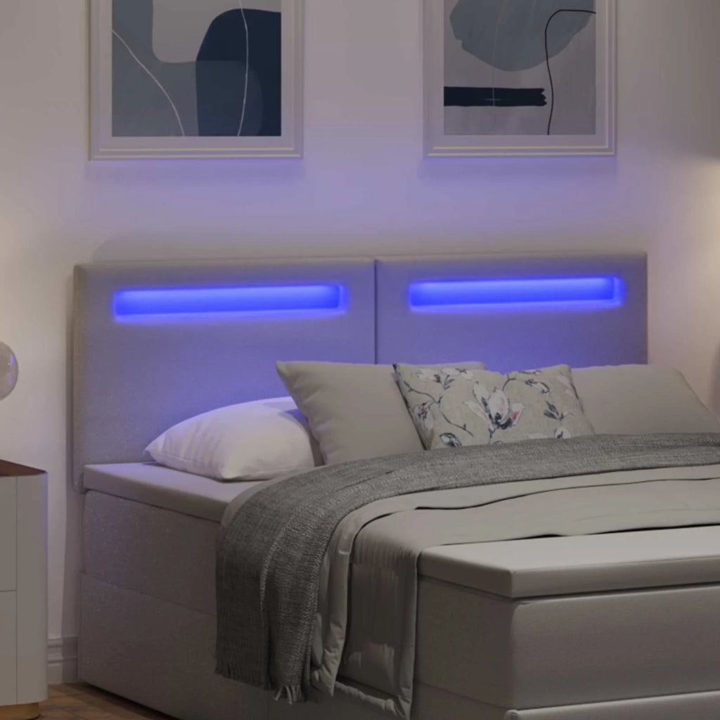 Testiera | Testata LED Bianco 160 cm Pelle Sintetica