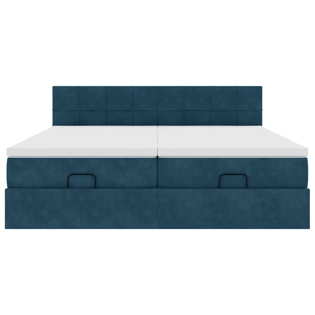 Struttura Letto Pouf con Materassi 180x200 cm Velluto 3312927