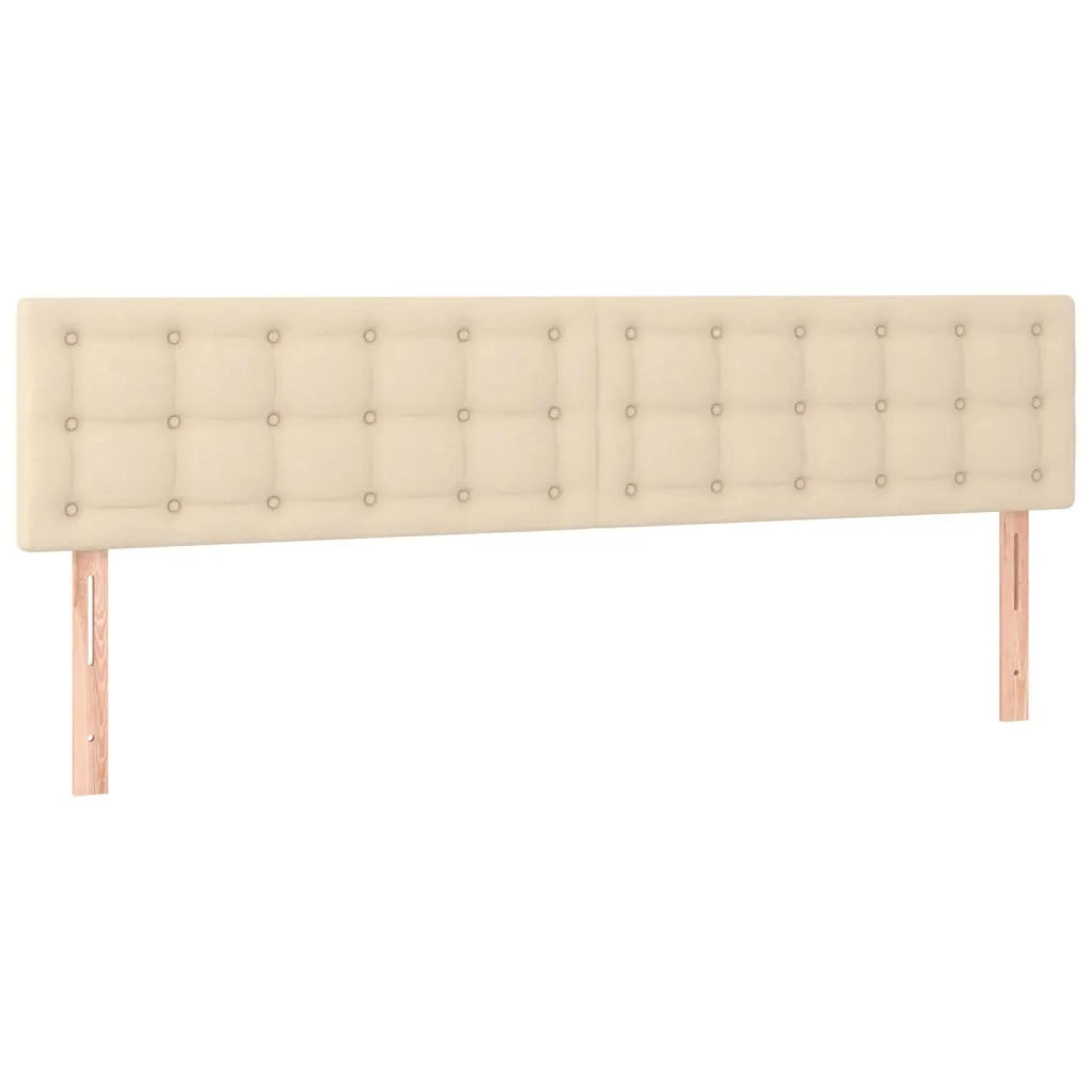 Testiera 2 pz-Set di 2 Testata del letto Crema 90x5x78/88 cm in Tessuto