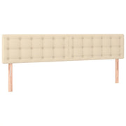 Testiera 2 pz-Set di 2 Testata del letto Crema 90x5x78/88 cm in Tessuto