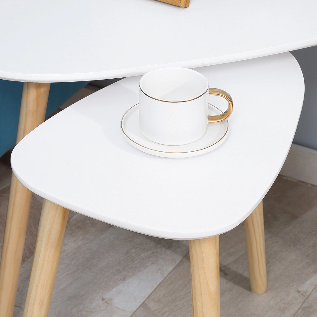 Tavolino da caff¨¨ design scandinavo ¨C Minimal ¨C bianco e legno