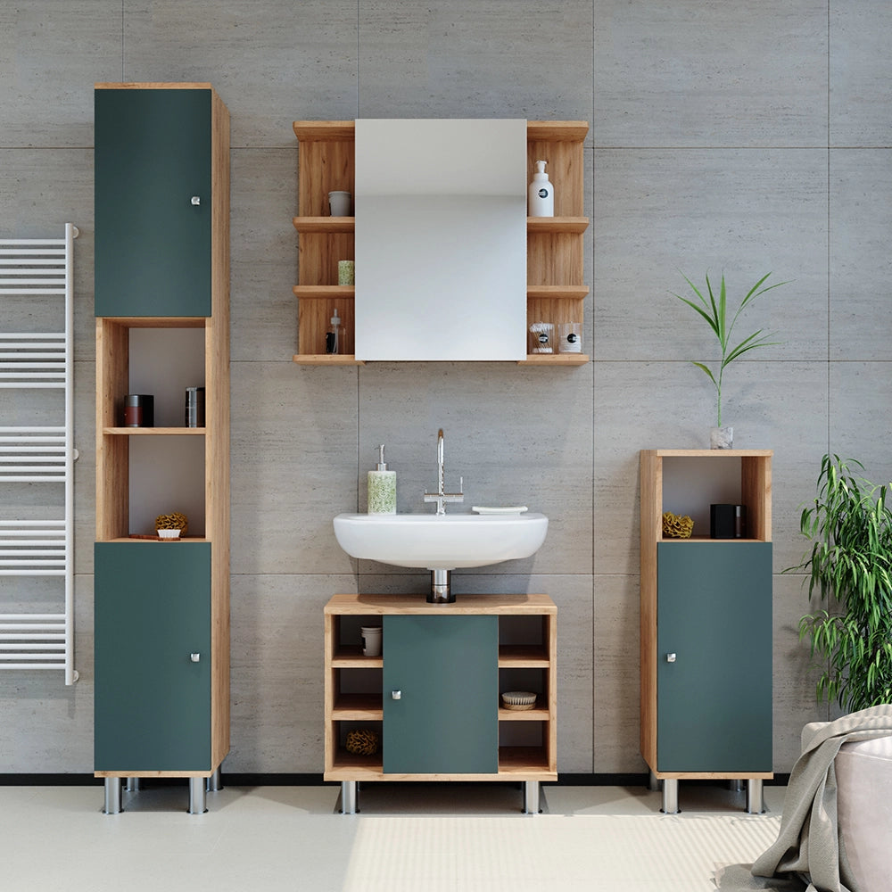 Vicco Set mobili bagno Verde 4 parti