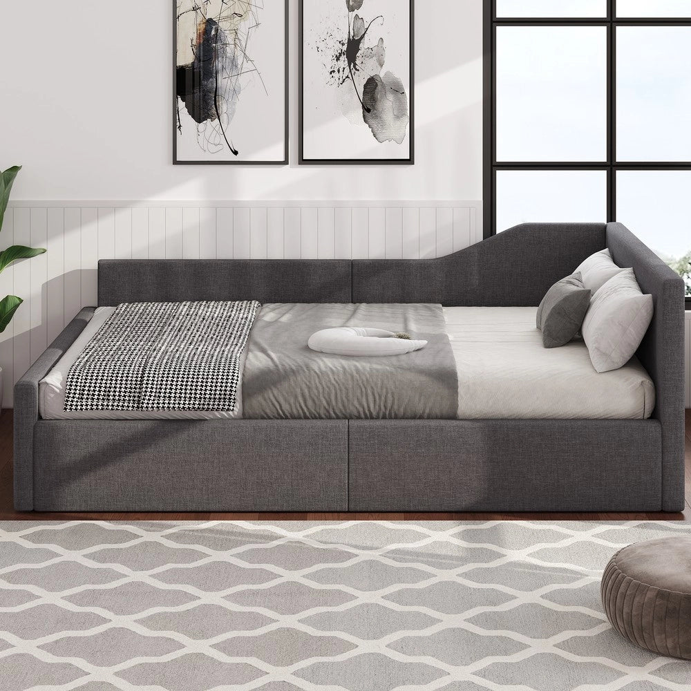 Letto Contenitore Imbottito 140x200 ¨C MINIMAL ¨C Grigio