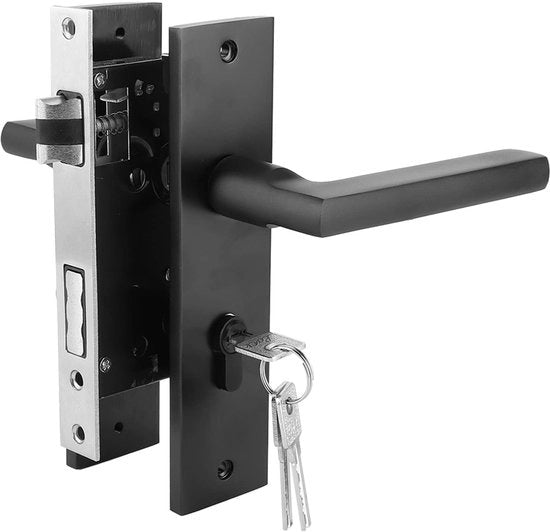 Chiusura della porta camera - antiblocco/dampening - chiusura a chiave - porte in legno - nero - Space Aluminium - chiusura della porta camera