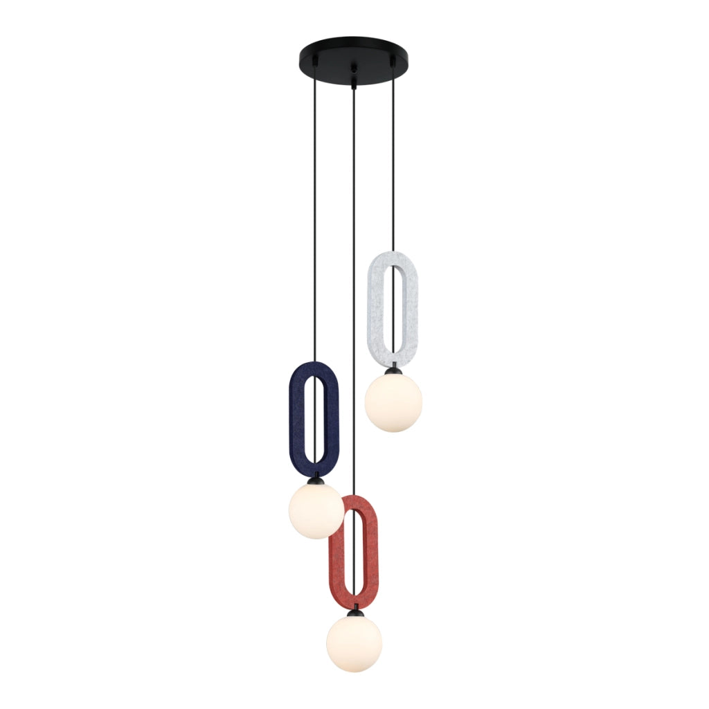 Lampada a sospensione MASSO feltro multicolor 3xG9 Italux