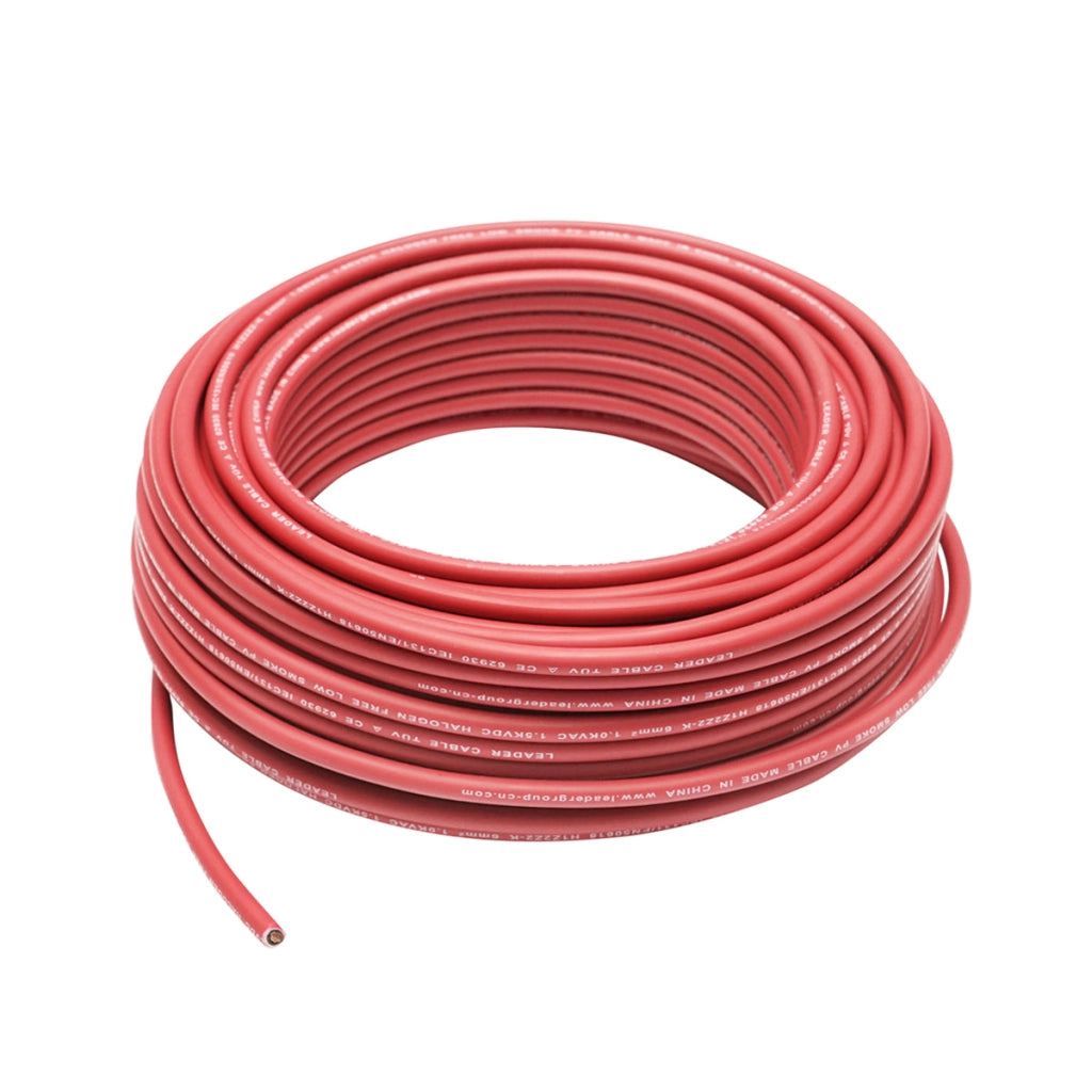 Cavo per pannello solare 4mmx50m rosso, connettori MC4 1,5KV, H1Z2Z2-K Breckner Germany